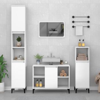 Gabinete blanco para lavabo de madera multicapa 80x33x60 cm