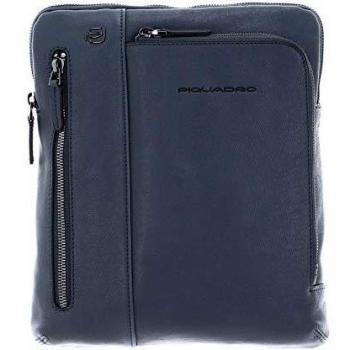 Bolso Bandolera Piquadro Black Square de Cuero para Hombre 24 cm Azul Oceano