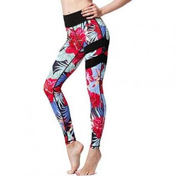 FLYILY Cintura Alta Elásticos Pantalones de Yoga Para Mujer Leggings para Correr Entrenamiento Fitness