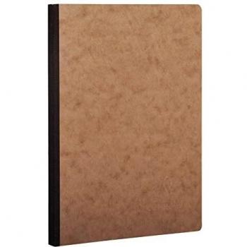 Clairefontaine 79540C Collection Age Bag Un Carnet Cousu Dos Toilé Tabac - A5 14,8x21 cm - 192 Pages Unies Blanches - Papier 90 g - Couverture Carte Lustrée Grain Cuir