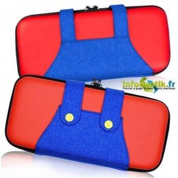Funda Protectora Roja de Neopreno para Consola Nintendo Switch/OLED/LITE con Almacenamiento Integrado