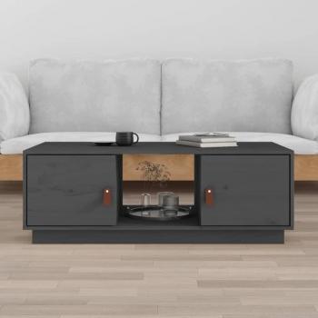 Mesa de centro gris de madera maciza de pino 100x50x35 cm