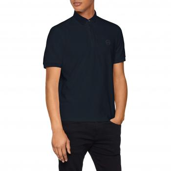 Armani Exchange Blue Plain Polo Shirt with Button Fastening for Men, Size S