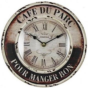 Péndulo Metal envejecido 24 cm Decor Cafe del Parque reloj pila LR6 AA kiveo 01 W7470