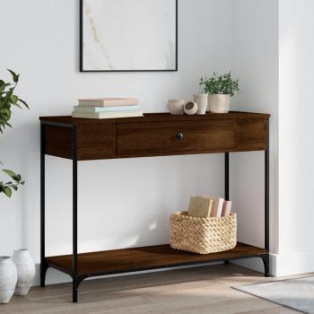 Consola de Roble Marrón 100x34,5x75 cm madera multicapa