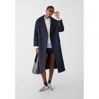 Navy Blue Oversize Soft-Touch Coat XS