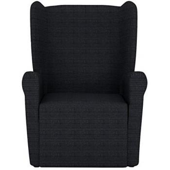 Eiffel Textile Lille Funda sofá sillón orejero, Algodón, Negro, 55 x 195 x 2 cm