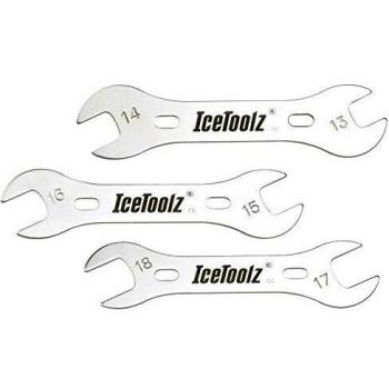 Juego de 3 Llaves Planas para Conos de Bicicleta IceToolz 13/14-15/16-17/18 mm