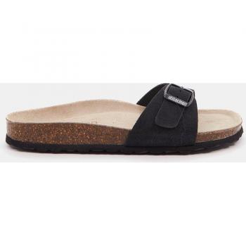 Sandalias planas de mujer de serraje con hebilla Abbacino Mujer modelo 40087 Negro