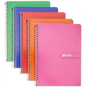 Enri Cuaderno Espiral 80 Hojas 4x4 con Margen Tapa Dura