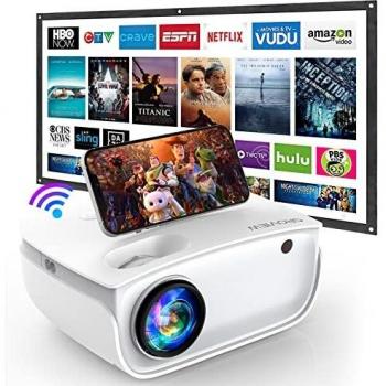 Proyector WiFi, GROVIEW 7000 Lúmenes Proyector Portátil Full HD Soporta 1080P, Mini Proyector con pantalla Cine en Casa 90,000 Horas Proyector Portátil para iPhone/Android/TV Stick HDMI AV USB