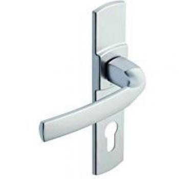 Juego de puerta sobre placa Artis Bezault 165 mm - Acero inoxidable cepillado - Bec de caña - Garantía 10 años