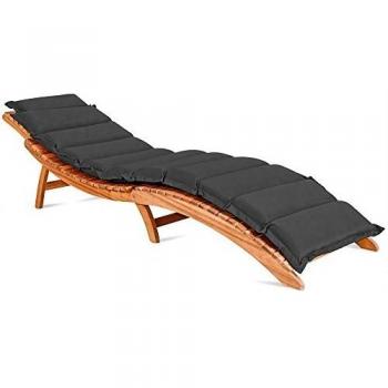 Colchón para Tumbona Antracita 183x56x7cm con Almohada Desmontable
