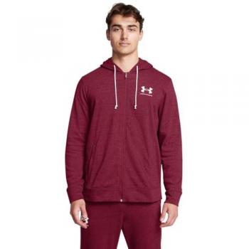 Sudadera con capucha Under Armour Rival Terry Full Zip rojo vino - M, características: sudadera de hombre, cremallera completa, color cardenal/rojo vino, diseño con logo en el pecho izquierdo, material suave y cómodo