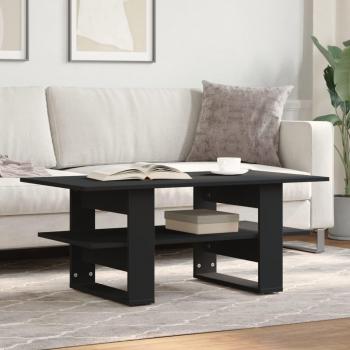 Mesa de centro de madera de ingeniería 102x55x42 cm en color blanco, negro y roble sonoma - Mesita de salón o comedor auxiliar, modelo vidaXL