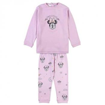 Pijama Infantil de Invierno Minnie Mouse Azul 24 Meses - Largo, Algodón Velour 100% - Producto Original Diseñado en España