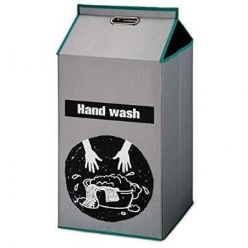 Kit Closet 5120051210 - cesto de lavandería hand wash, gris/azul, 80 x 32 x 32