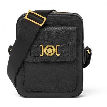 Versace Men's Medusa Biggie Leather Crossbody Bag in Black | Size UNI | 10157961A105441B00V