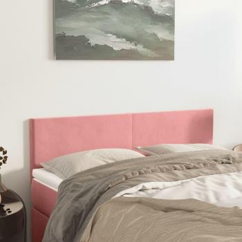 Cabeceros de terciopelo rosa (2 unidades) 72x5x78/88 cm