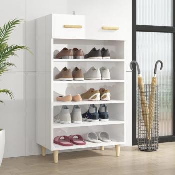 Zapatero blanco pulido 60x35x105 cm madera multicapa
