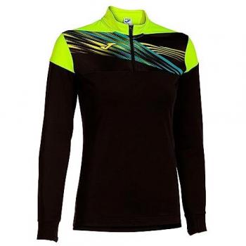 Joma Elite X Women's Sweatshirt with Half-Zip in Black and Fluorescent Yellow