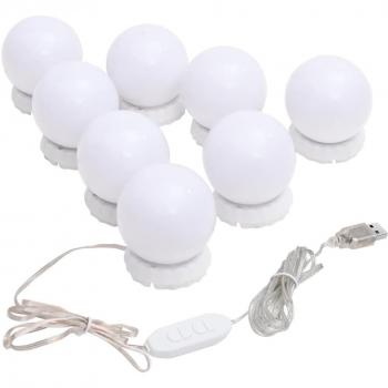 Espejo con Apliques de 8 Bombillas LED Blanco Cálido y Frío