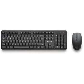 Combo Inalámbrico de Teclado y Ratón NGS Serenity Kit - 12 Teclas Multimedia, Silencioso, Ambidiestro, DPI Ajustable (800-1200-1600), Negro