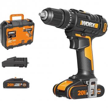 Taladro Percutor Worx WX370 20V con 2 Baterías de 2.0Ah PowerShare