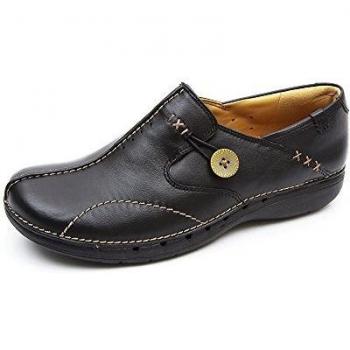 Clarks Women's Un Loop Loafers, Black Black Leather, 6 UK