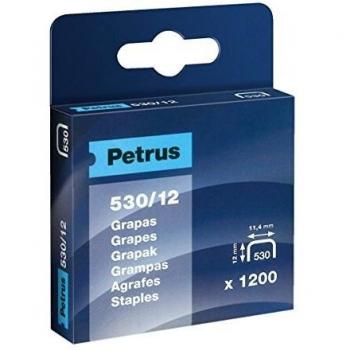 PETRUS 77516 - Caja 1200 ud. grapas cobreadas modelo 530/12 mm