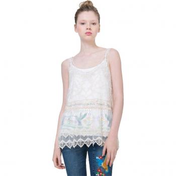 Desigual - Camiseta de manga larga - para mujer beige XXL