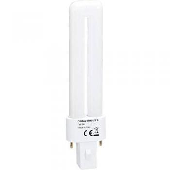 Osram Dulux S, Lámpara Fluorescente Compacta de 7W, Luz Blanca Neutra, G23, Unidad Individual