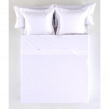 ESTELA - Sábana encimera Combi Liso Cala Color Blanco - Cama de 135 cm. - 100% Algodón - 144 Hilos