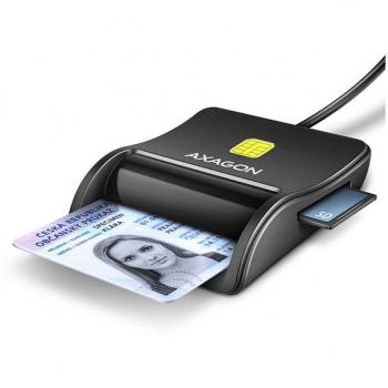 Lector de Tarjetas AXAGON CRE-SM3SD USB-A 4 Slots para Smart Card (eObčanka) + SD/microSD/SIM, Cable de 1.3 m