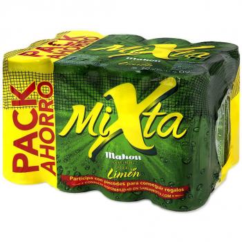 Mahou Mixta - Cerveza con Limón, Pack de 12 Latas x 33 cl - 0,9% Volumen de Alcohol