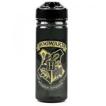 Botella de agua de plástico Harry Potter Hogwarts Crest 600 ml Negro/oro One Size