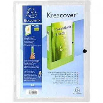 EXACOMPTA Carpeta de proyectos Krea Cover lomo 40mm Blanco Polipropileno A4 Personalizable 59988E