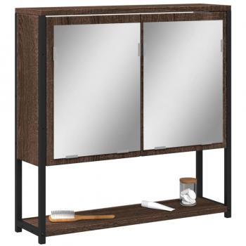 Mueble de baño espejo marrón roble 60x16x60 madera multicapa