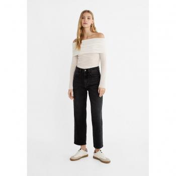 Stradivarius Cropped Straight Jeans Black Denim 12/8