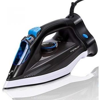 Aigostar Plancha de vapor 2600W, planchas ropa suela cerámica, base desmontable uso sin cable, función limpieza antical, sistema antigoteo, temperatura y vapor ajustables