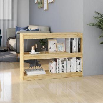Estantería divisor de espacios de madera maciza de pino en color miel, dimensiones 100x30x71,5 cm, ideal para oficina, estudio, sala de estar y dormitorio