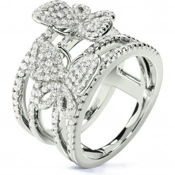 Anillo Folli Follie para Mujer 3R17S086C, tamaño 52, diseño elegante y moderno, fabricado en acero inoxidable con acabado dorado, adornado con cristales brillantes