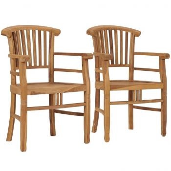 vidaXL Garden Chairs 2 pcs Solid Teak Wood
