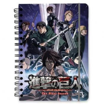 Libreta A5 Ataque a los Titanes - Cuaderno Punteado de Tapa Dura, 180 Páginas