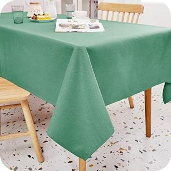 Amazon Brand - Umi Mantel Antimanchas Impermeable Retangular Tela de Mesa de Reunión Comedor 130x280cm Verde