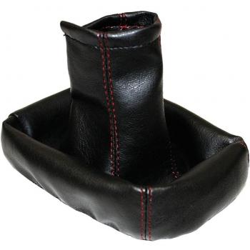 Aerzetix - Funda Palanca de Cambio Piel Sintetica Negro / Pespunte: Rojo Para Seat Leon 1 1999-2005