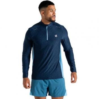 Dare2b Men's Power Up III Lightweight Stretch Half Zip Long Sleeve T-shirt Moonlight Denim Marl 2XL