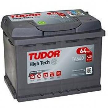 Batería para coche Tudor Exide HIGH-TECH 64Ah, 12V. Dimensiones: 242 x 175 x 190. Borne derecha.