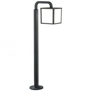 Lámpara de Jardín LED Cubango 421560142, Bolardo Antracita con Pantalla Cuadrada, Altura 100 cm