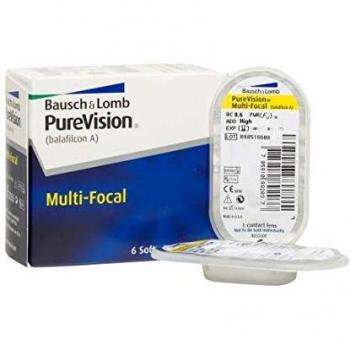 BAUSCH + LOMB - PureVision® Multi-Focal - Lentes de contacto de reemplazo mensual - Pack de 6